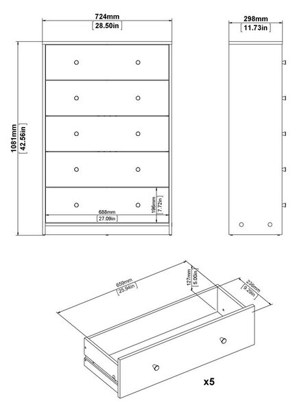 Biała komoda 72x108x30 cm May – Tvilum
