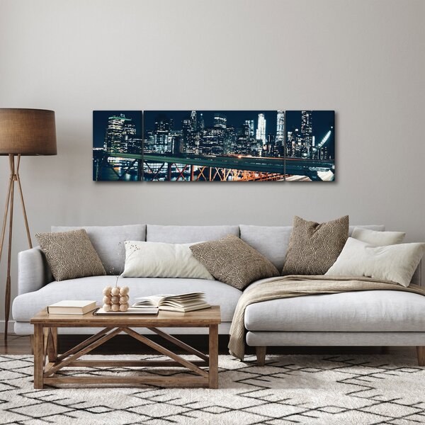 Obraz miasta nocą (170x50 cm)
