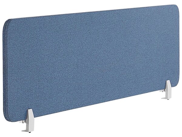 Przegroda na biurko dźwiękochłonna tapicerowana 130 x 40 cm niebieska Wally Beliani