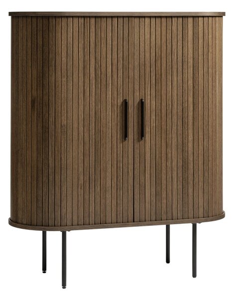 Brązowa szafka w dekorze dębu z drzwiami przesuwnymi 100x118 cm Nola – Unique Furniture