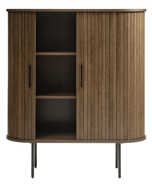 Brązowa szafka w dekorze dębu z drzwiami przesuwnymi 100x118 cm Nola – Unique Furniture