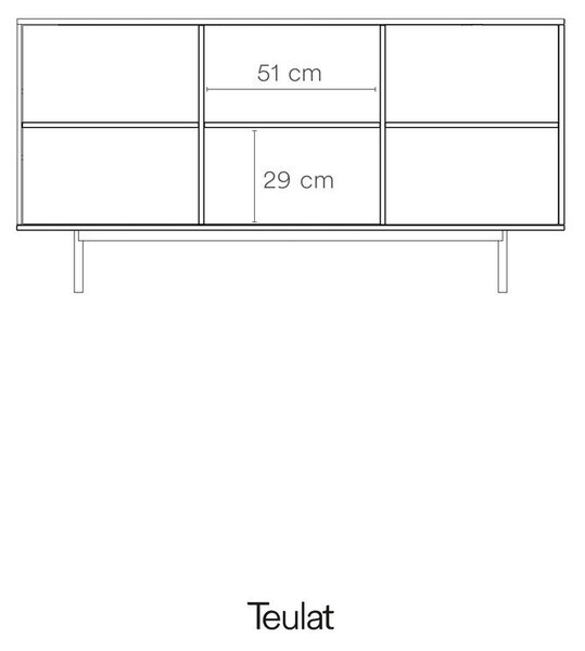 Czarna niska komoda 159x80 cm Sierra – Teulat