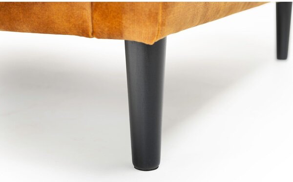 Żółta sofa z aksamitnym obiciem Scandic Adagio, szer. 153 cm