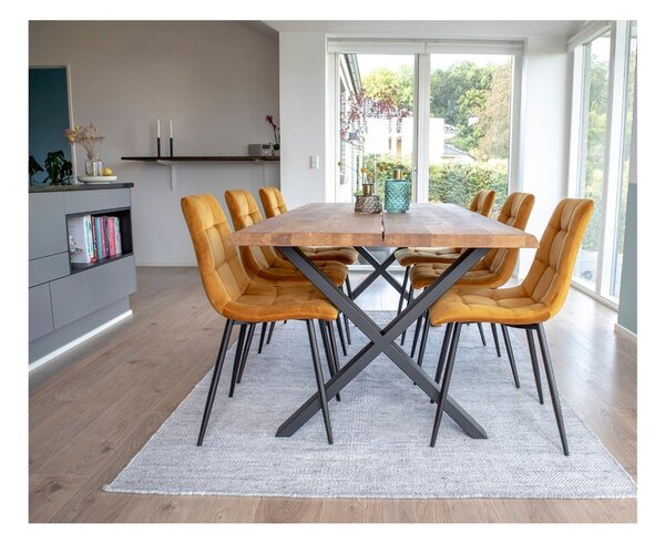 Żółte tapicerowane krzesła zestaw 2 szt. Middelfart – House Nordic
