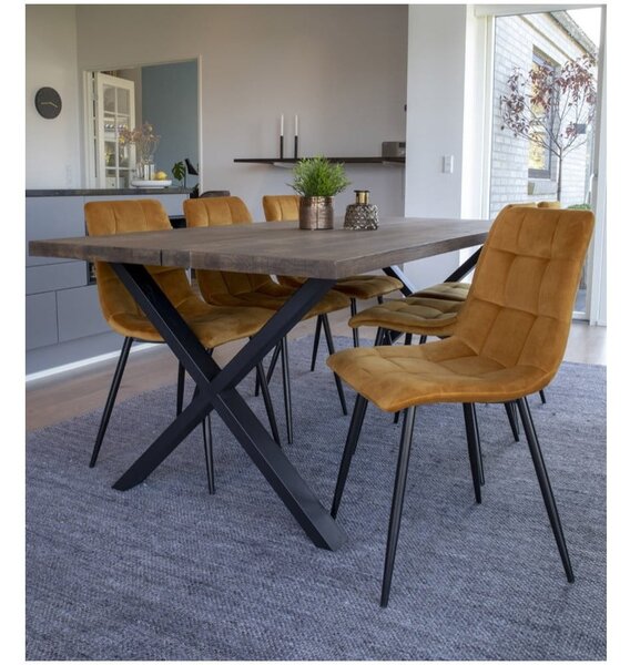Żółte tapicerowane krzesła zestaw 2 szt. Middelfart – House Nordic