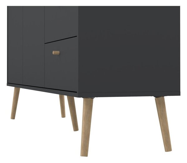 Antracytowa niska komoda 149x82 cm Bodo – Tvilum