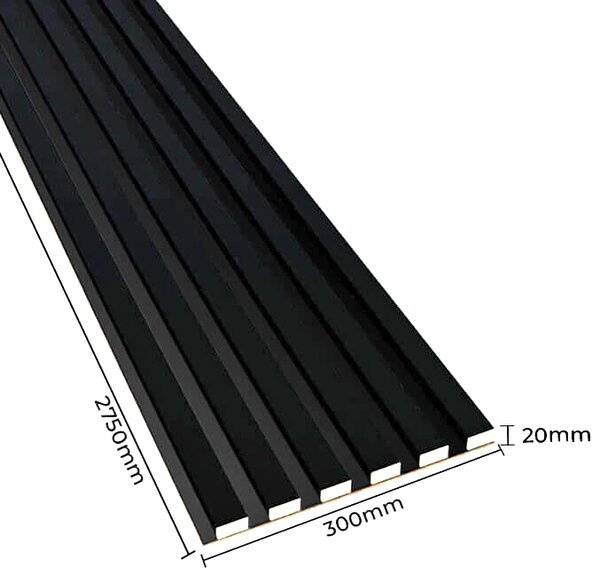Akustyczne panele lamelowe 2 szt. czarny mat E5-B03