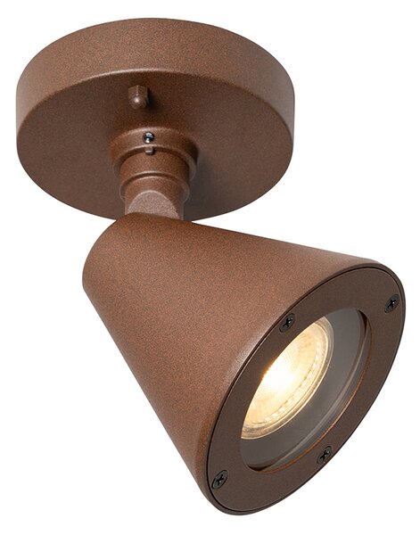 Nowoczesna lampa ścienna zewnętrzna brązowa rdza IP44 regulowana - Ciara
