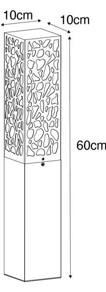 Inteligentny słupek oświetleniowy zewnętrzny czarny 60 cm IP44 z Wifi ST64 - Nicole