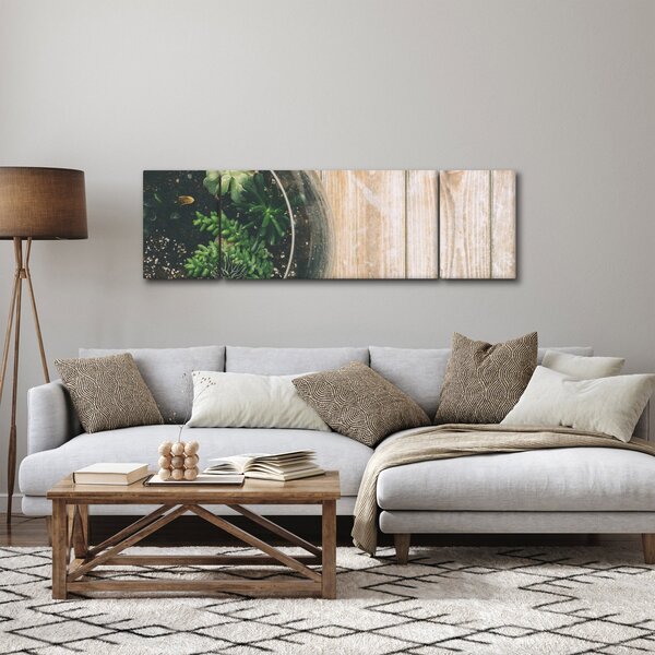 Obraz sukulentów w szkle (170x50 cm)