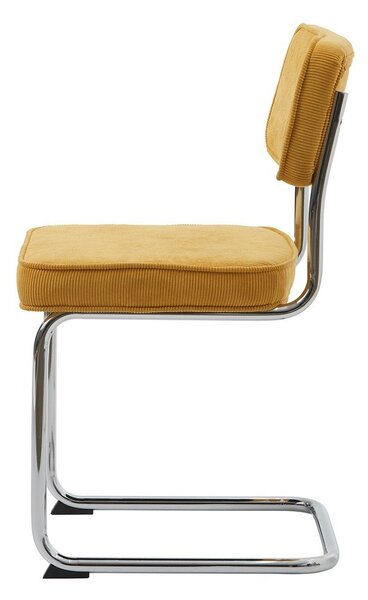 Żółte sztruksowe krzesło Rupert – Unique Furniture