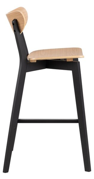 Czarno-naturalne hokery z drewna kauczukowego zestaw 2 szt. 105 cm Roxby – Actona