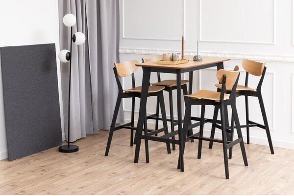 Czarno-naturalne hokery z drewna kauczukowego zestaw 2 szt. 105 cm Roxby – Actona