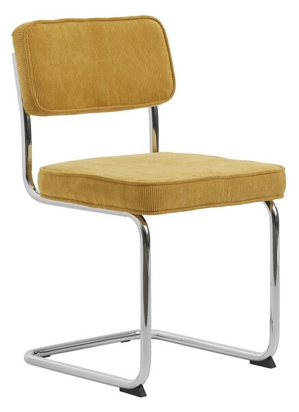 Żółte sztruksowe krzesło Rupert – Unique Furniture