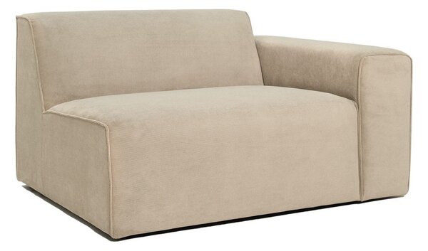 Beżowy końcowy moduł sztruksowej sofy Scandic Sting, 124 cm, prawostronny