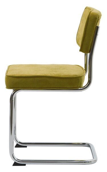 Zielone sztruksowe krzesło Rupert – Unique Furniture