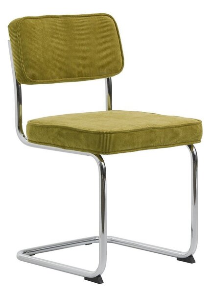Zielone sztruksowe krzesło Rupert – Unique Furniture