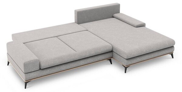 Jasnoszary rozkładany narożnik Windsor & Co Sofas Planet, prawostronny