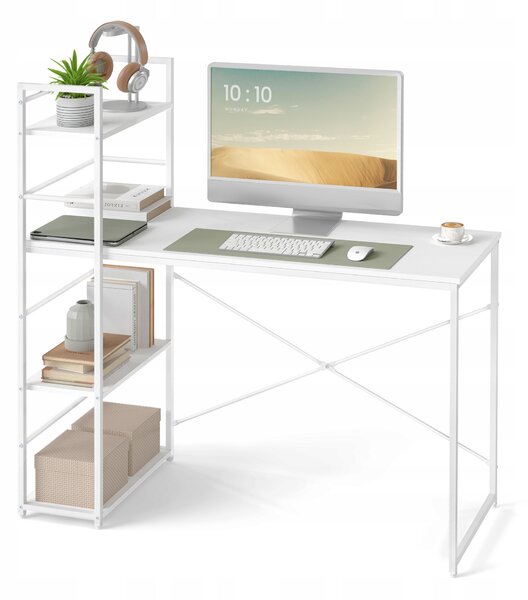 Biurko MAX 4.0 z regałem 120x44 cm, białe