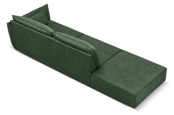 Ciemnozielony szezlong (prawostronny) Vanda – Mazzini Sofas