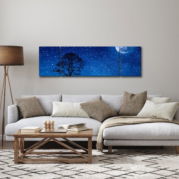 Obraz wilka wyjącego do księżyca (170x50 cm)