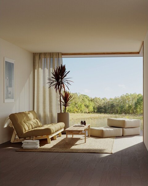 Sofa rozkładana Karup Design Lean Raw Bordeaux