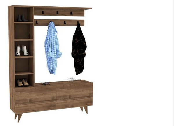Naturalny zestaw do przedpokoju w dekorze orzecha Hale – Kalune Design