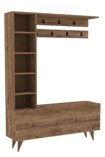 Naturalny zestaw do przedpokoju w dekorze orzecha Hale – Kalune Design