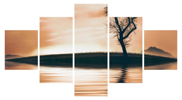 Obraz drzewa na wyspie (125x70 cm)