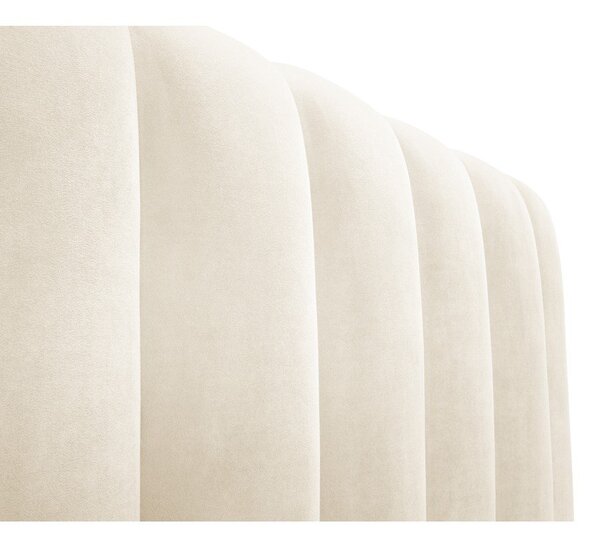 Beżowe tapicerowane łóżko dwuosobowe ze schowkiem i stelażem 200x200 cm Kelp – Micadoni Home