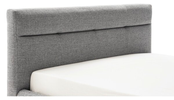 Szare tapicerowane łóżko dwuosobowe ze schowkiem ze stelażem 160x200 cm Lotte – Meise Möbel