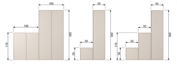 Kremowa szafa modułowa z litego drewna sosnowego 100x110 cm Daily – vtwonen