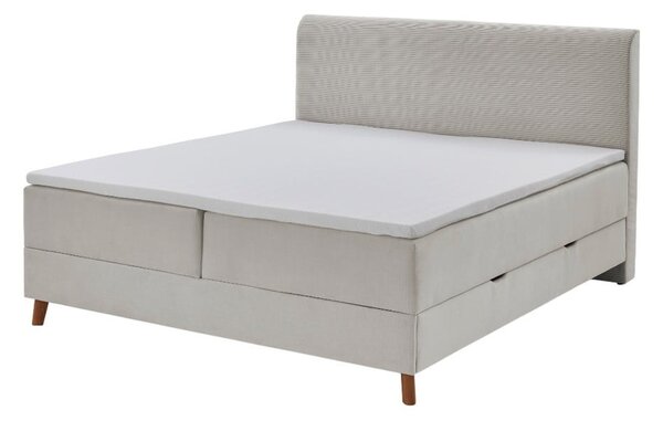 Beżowe łóżko boxspring ze schowkiem 180x200 cm Memphis − Meise Möbel