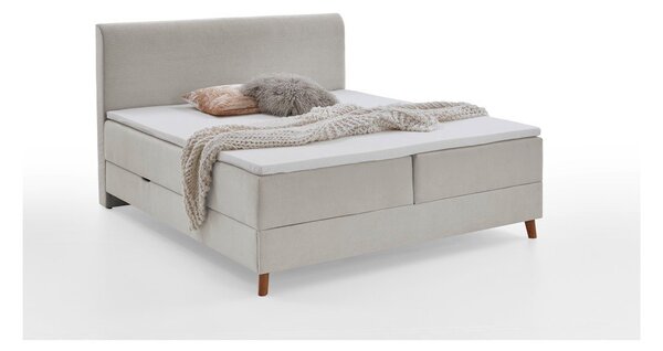 Beżowe łóżko boxspring ze schowkiem 180x200 cm Memphis − Meise Möbel