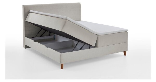 Beżowe łóżko boxspring ze schowkiem 180x200 cm Memphis − Meise Möbel