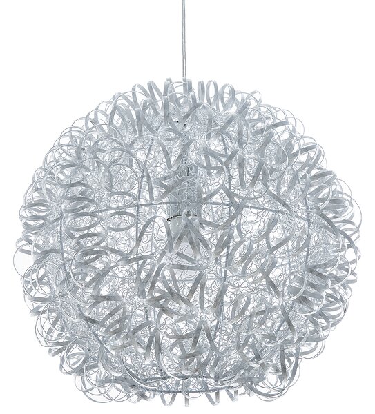Lampa sufitowa srebrna metalowa okrągła 43 cm industrialna Malas Beliani
