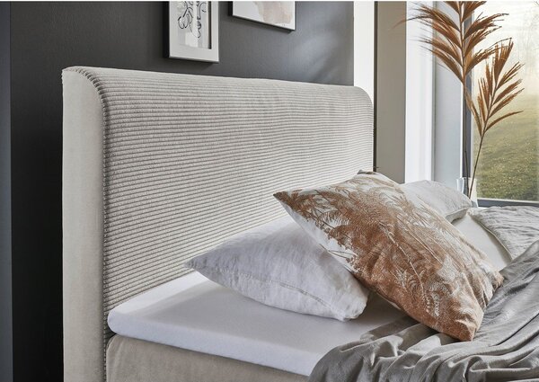 Beżowe łóżko boxspring ze schowkiem 180x200 cm Memphis − Meise Möbel
