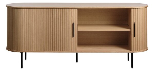 Niska komoda w dekorze dębu z drzwiami przesuwnymi 76x180 cm Nola – Unique Furniture