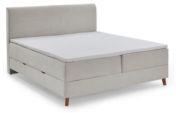 Beżowe łóżko boxspring ze schowkiem 180x200 cm Memphis − Meise Möbel