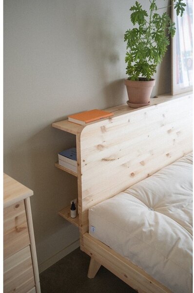 Łóżko dwuosobowe z drewna sosnowego ze stelażem 160x200 cm Retreat – Karup Design