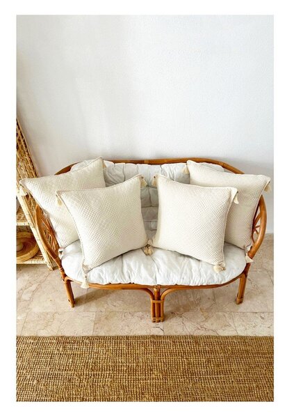 Poszewki na poduszki zestaw 4 szt. z bio bawełny 43x43 cm Natural – Mila Home