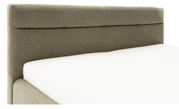 Zielone tapicerowane łóżko dwuosobowe ze schowkiem ze stelażem 160x200 cm Lotte – Meise Möbel