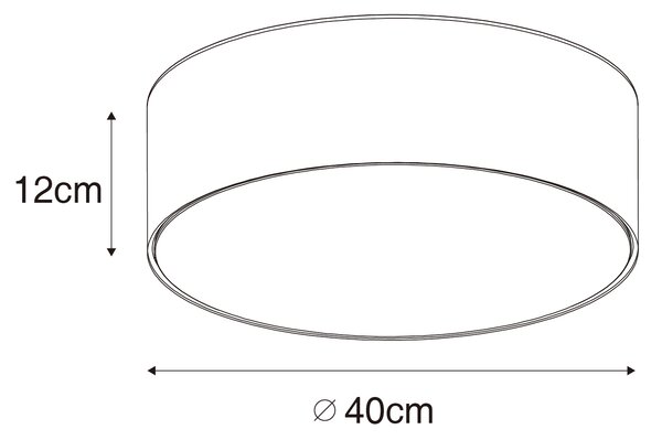 Nowoczesna lampa sufitowa czarna 40 cm ze złotym wnętrzem - Drum