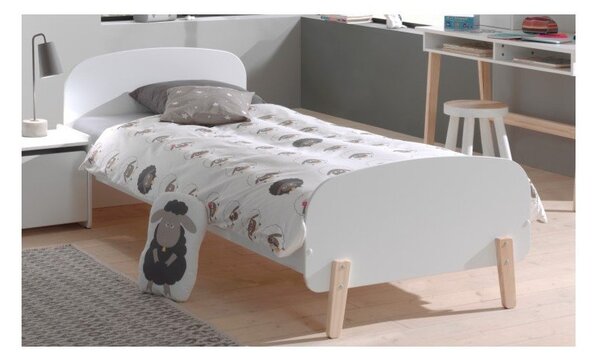 Białe łóżko dziecięce Vipack Kiddy, 90 x 200 cm