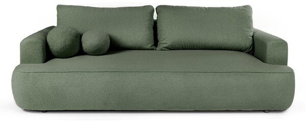 Zielona rozkładana sofa z materiału bouclé 247 cm Quinoa – Bonami Selection