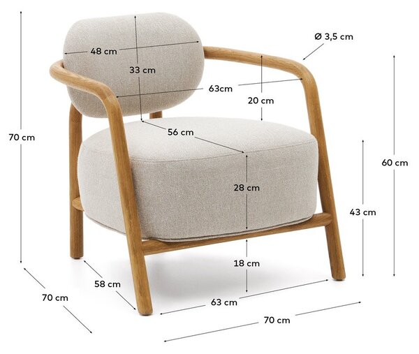 Beżowy fotel Melqui – Kave Home