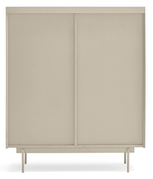 Beżowo-naturalna wysoka komoda w dekorze dębu 100x120 cm Otto – Teulat