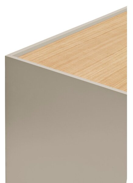 Beżowo-naturalna niska komoda w dekorze dębu 180x78 cm Otto – Teulat