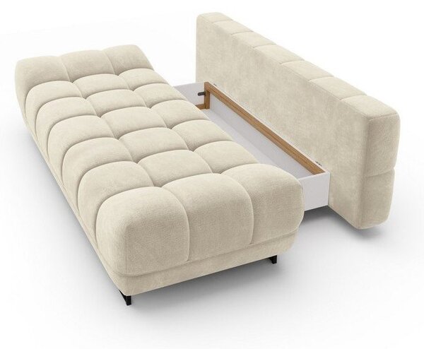 Beżowa 3-osobowa sofa rozkładana z aksamitnym obiciem Windsor & Co Sofas Cirrus