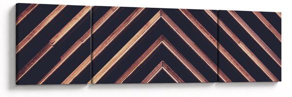 Obraz drewnianego motywu na czarnym tle (170x50 cm)